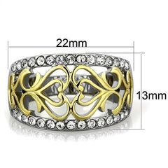 Jewellery Kingdom Cubic Zirconia Dome Stainless Steel Comfort Two Tone Gold Ladies Ring - Jewelry Rings - British D'sire