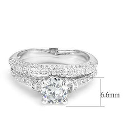 Jewellery Kingdom Cubic Zirconia Engagement Wedding Band 2pcs Silver 2CT Rhodium Ladies Ring Set - Jewelry Rings - British D'sire