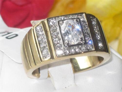 Jewellery Kingdom Cubic Zirconia Oval Steel Signet Pinky Mens Gold Ring - Jewelry Rings - British D'sire