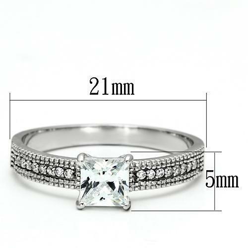 Jewellery Kingdom Cubic Zirconia Princess Cut Sterling Silver 1 CT Ladies Engagement Ring - Jewelry Rings - British D'sire