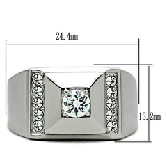 Jewellery Kingdom Cubic Zirconia Signet Pinky Steel Classy Mens Silver Ring - Jewelry Rings - British D'sire