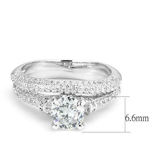 Jewellery Kingdom Cubic Zirconia Silver 2 CT Rhodium Ladies Engagement Wedding Band Ring Set (Silver) - Engagement Rings - British D'sire