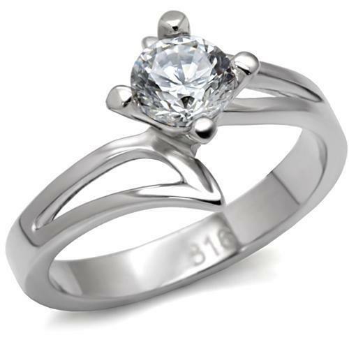 Jewellery Kingdom Cubic Zirconia Silver Engagement Twist 1.45 CT Ladies Solitaire Ring - Jewelry Rings - British D'sire