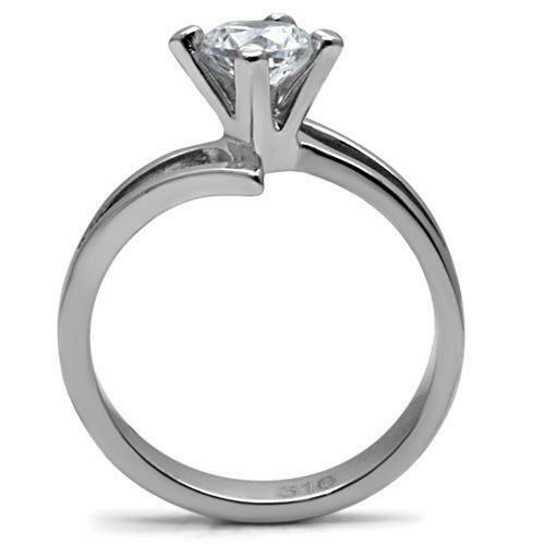 Jewellery Kingdom Cubic Zirconia Silver Engagement Twist 1.45 CT Ladies Solitaire Ring - Jewelry Rings - British D'sire