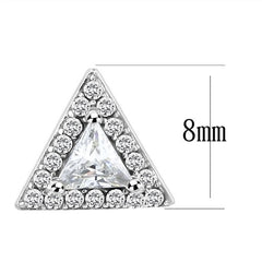 Jewellery Kingdom Cubic Zirconia Silver Ladies Triangle stud earrings - Earrings - British D'sire