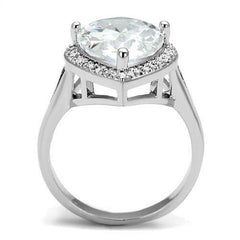 Jewellery Kingdom Cubic Zirconia Silver Rhodium 10 CT Clearp Sparkling Cocktail Ladies Pear Ring - Jewelry Rings - British D'sire