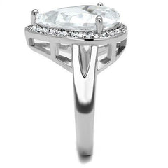 Jewellery Kingdom Cubic Zirconia Silver Rhodium 10 CT Clearp Sparkling Cocktail Ladies Pear Ring - Jewelry Rings - British D'sire