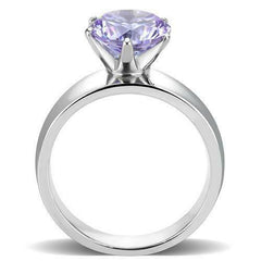 Jewellery Kingdom Cubic Zirconia Solitaire 2 CT Stainless Steel Ladies Silver Light Amethyst Ring - Jewelry Rings - British D'sire