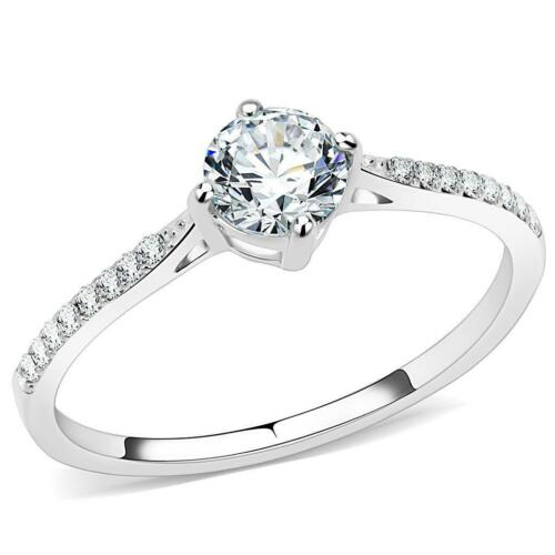 Jewellery Kingdom Cubic Zirconia Solitaire Accents Engagement 1/2 Carat Ladies Ring (Silver) - Engagement Rings - British D'sire