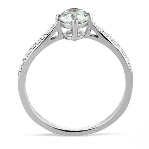 Jewellery Kingdom Cubic Zirconia Solitaire Accents Engagement 1/2 Carat Ladies Ring (Silver) - Engagement Rings - British D'sire