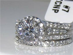 Jewellery Kingdom Cubic Zirconia Stainless Steel Engagement Wedding Ladies Band Ring Set - Jewelry Rings - British D'sire