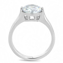 Jewellery Kingdom Cubic Zirconia Stainless Steel Ladies Solitaire Ring (Silver) - Engagement Rings - British D'sire