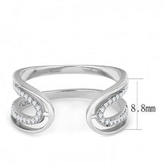 Jewellery Kingdom Cubic Zirconia Stainless Steel Silver Pave Open Sparkling Ladies Ring Band - Jewelry Rings - British D'sire