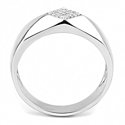 Jewellery Kingdom Cubic Zirconia Stainless Steel Silver Signet Pinky Wedding Mens Ring Band - Jewelry Rings - British D'sire