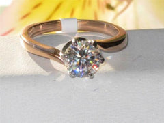 Jewellery Kingdom Cubic Zirconia Steel Ladies 2CT Engagement Rose Gold Solitaire Ring - Jewelry Rings - British D'sire