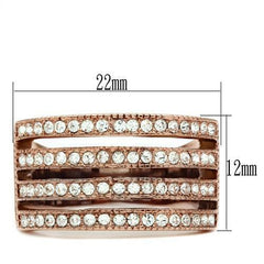 Jewellery Kingdom Cubic Zirconia Wide Comfort Steel Chunky Ladies Rose Gold Band Ring - Jewelry Rings - British D'sire