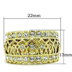 Jewellery Kingdom Cubic Zirconia Yellow Steel Pave Pretty Band Weave Ladies Ring (Gold) - Rings - British D'sire