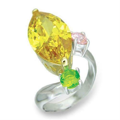 Jewellery Kingdom CZ Marquise Pink Peridot Sterling Silver 5 CT Ladies Citrine Ring - Jewelry Rings - British D'sire