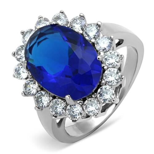 Jewellery Kingdom Diana Diddleton Silver Oval Stainless Steel Engagement Ladies Sapphire Ring - Jewelry Rings - British D'sire