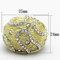 Jewellery Kingdom Dome Cz Steel 18kt Cocktail Clear Statement Classy Ladies Gold Ring - Jewelry Rings - British D'sire