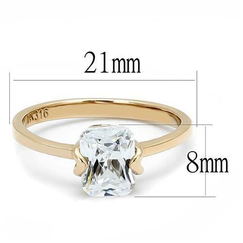 Jewellery Kingdom Emerald Solitaire 2ct Ladies Cubic Zirconia Rose Gold Engagement Ring - Engagement Rings - British D'sire