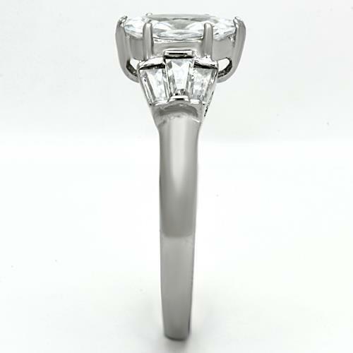 Jewellery Kingdom Engagement Stainless Steel Ladies Marquise Baguette Ring - Engagement Rings - British D'sire