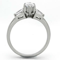 Jewellery Kingdom Engagement Stainless Steel Ladies Marquise Baguette Ring - Engagement Rings - British D'sire