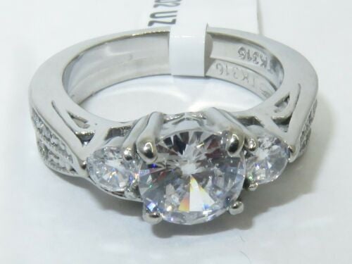 Jewellery Kingdom Engagement Wedding Band Three Stone Cubic Zirconia Ladies Ring Set - Engagement Rings - British D'sire