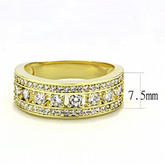 Jewellery Kingdom Eternity Cubic Zirconia Steel Wedding Ladies Gold Ring Band - Jewelry Rings - British D'sire