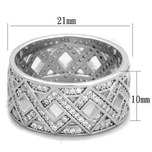 Jewellery Kingdom Eternity Ladies 10mm Full Sterling Pave Mirco Cz Sparkling Ring (Silver) - Jewelry Rings - British D'sire