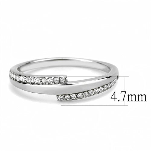 Jewellery Kingdom Eternity Stainless Steel Pretty Elegant Ladies Cubic Zirconia Band Ring (Silver) - Rings - British D'sire