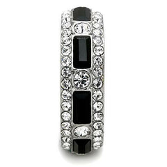 Jewellery Kingdom Full Eternity Band Black Emerald Cut Cz Stainless Steel Silver Pave Ring - Jewelry Rings - British D'sire