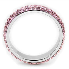 Jewellery Kingdom Full Eternity Band Sapphire Stacking Stainless Steel Ring (Pink) - Jewelry Rings - British D'sire