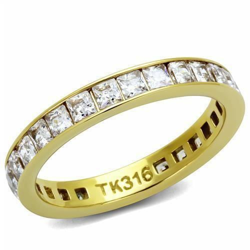 Jewellery Kingdom Full Eternity Gold Princess 3mm Cz Band - Jewelry Rings - British D'sire