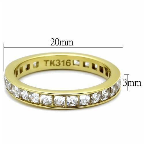 Jewellery Kingdom Full Eternity Gold Princess 3mm Cz Band - Jewelry Rings - British D'sire