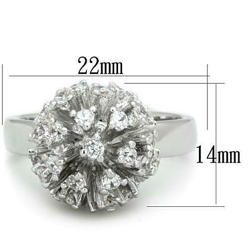 Jewellery Kingdom Handmade Cubic Zirconia Solitaires Raised Rhodium Ladies Ring (Silver) - Rings - British D'sire