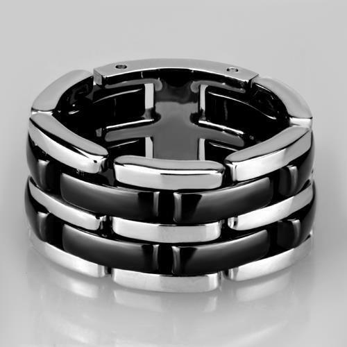 Jewellery Kingdom Ladies 10mm Ceramic Stainless Steel No Stone Flexible Movement Ring (Black) - Jewelry Rings - British D'sire