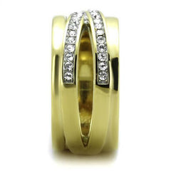 Jewellery Kingdom Ladies 10mm Crossover Steel Band All Sizes Comfort Ring (Gold) - Jewelry Rings - British D'sire