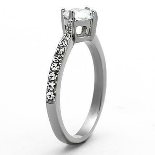 Jewellery Kingdom Ladies 1.50 Carat Cubic Zirconia Stainless Steel Silver Accents Ring - Jewelry Rings - British D'sire