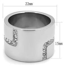 Jewellery Kingdom Ladies 15mm Band Stainless Steel Cz No Tarnish Pave Comfort Ring (Silver) - Jewelry Rings - British D'sire