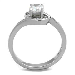 Jewellery Kingdom Ladies 1ct Cubic Zirconia Stainless Steel Engagement Ring (Silver) - Jewelry Rings - British D'sire