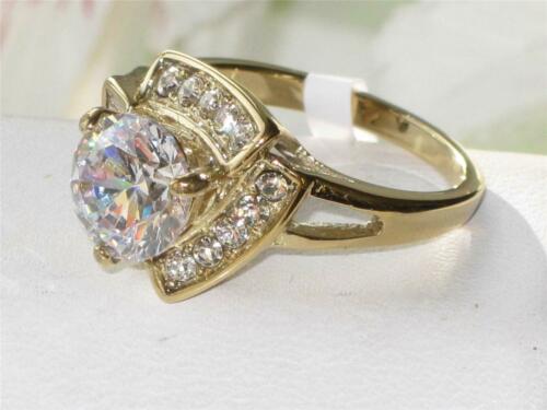 Jewellery Kingdom Ladies 2 Carat Cz Steel Solitaire Accents Raised Gold Ring - Jewelry Rings - British D'sire