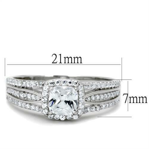 Jewellery Kingdom Ladies 2 Carat Sterling Silver Princess Cut Stamped Cubic Zirconia Ring - Jewelry Rings - British D'sire