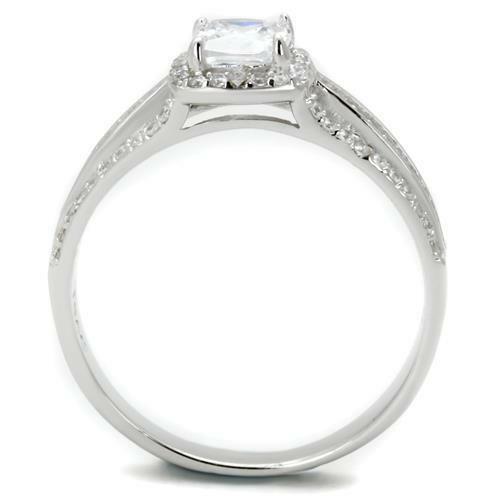 Jewellery Kingdom Ladies 2 Carat Sterling Silver Princess Cut Stamped Cubic Zirconia Ring - Jewelry Rings - British D'sire