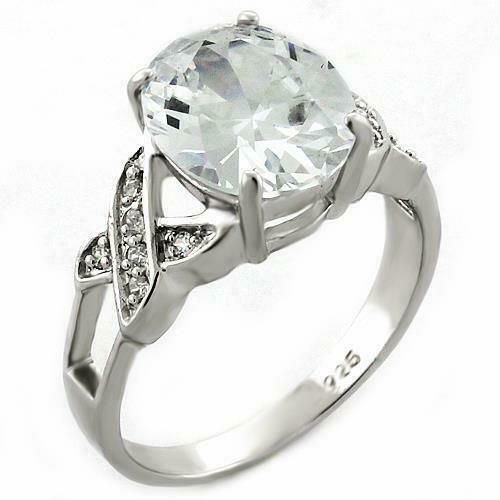 Jewellery Kingdom Ladies 2.50 Carat Oval Cz Sterling Silver Engagement Silver Ring - Jewelry Rings - British D'sire