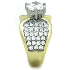 Jewellery Kingdom Ladies 2.50 Carat Solitaire Accents Cz Comfort Steel Pave Gold Ring - Jewelry Rings - British D'sire