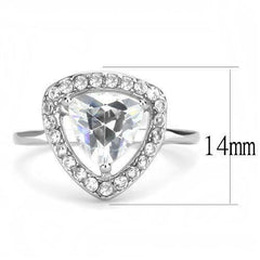 Jewellery Kingdom Ladies 3 Carat Trillion Dress Cz Stainless Steel Ring (Silver) - Jewelry Rings - British D'sire