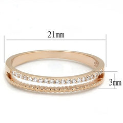 Jewellery Kingdom Ladies 3mm Cubic Zirconia Sterling Silver Elegant Rose Gold Band Ring - Jewelry Rings - British D'sire