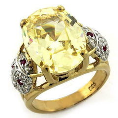 Jewellery Kingdom Ladies 4 Carat Citrine Yellow Ruby Cz Sterling Silver Ring (Gold) - Jewelry Rings - British D'sire