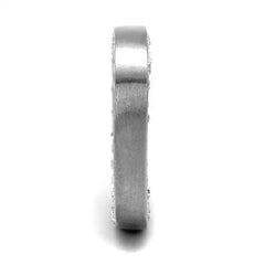 Jewellery Kingdom Ladies 4mm Band Cz Stainless Steel Wedding Thumb Unique Stamped Ring (Silver) - Jewelry Rings - British D'sire